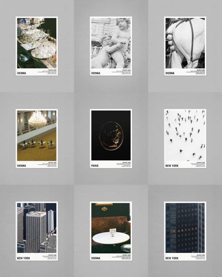 ヘルムート ラングのインスタグラム：「PRE-FALL 2022 POSTCARD CAPSULE  The Helmut Lang Pre-Fall 2022 Postcard Capsule is inspired by the archival “New York” “Paris” tees from the A/W 2002 collection, and graphics that could easily be found on a tourist gift shop postcard. Vienna, Paris, and New York are the focus of this capsule – Each city once a home to Helmut Lang headquarters. The artwork challenges traditional postcard imagery by featuring the work of 3 photographers with unique perspectives to capture their own city.  This capsule champions the power of photography and reminds us of a time when communicating via images was tactile, intimate, and untethered from likes. It also invites you to travel our brand history.  *Passport not required.」