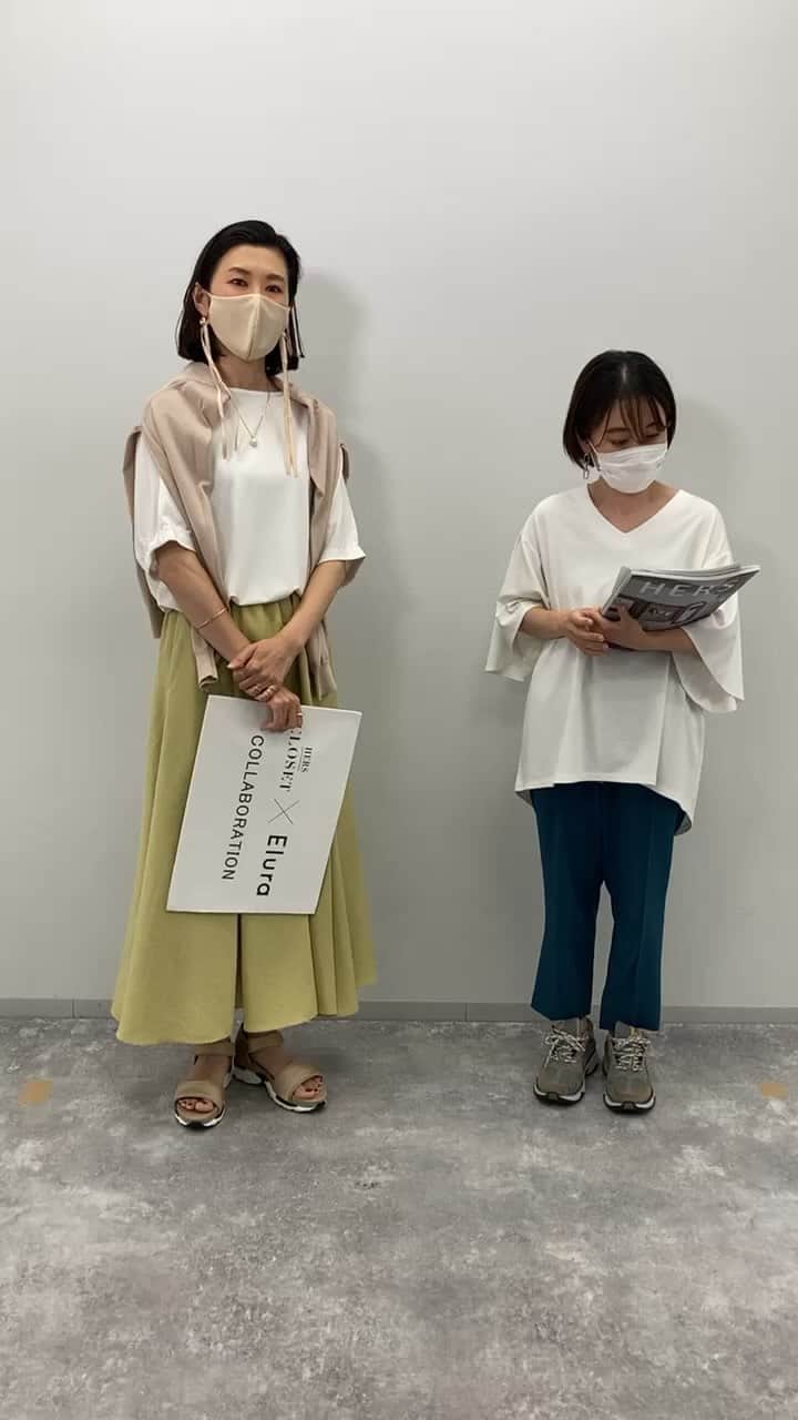のインスタグラム：「Elura × HERS CLOSETインスタライブ✨  #Tシャツ#エルーラ　#hersmagazine #夏コーデ」