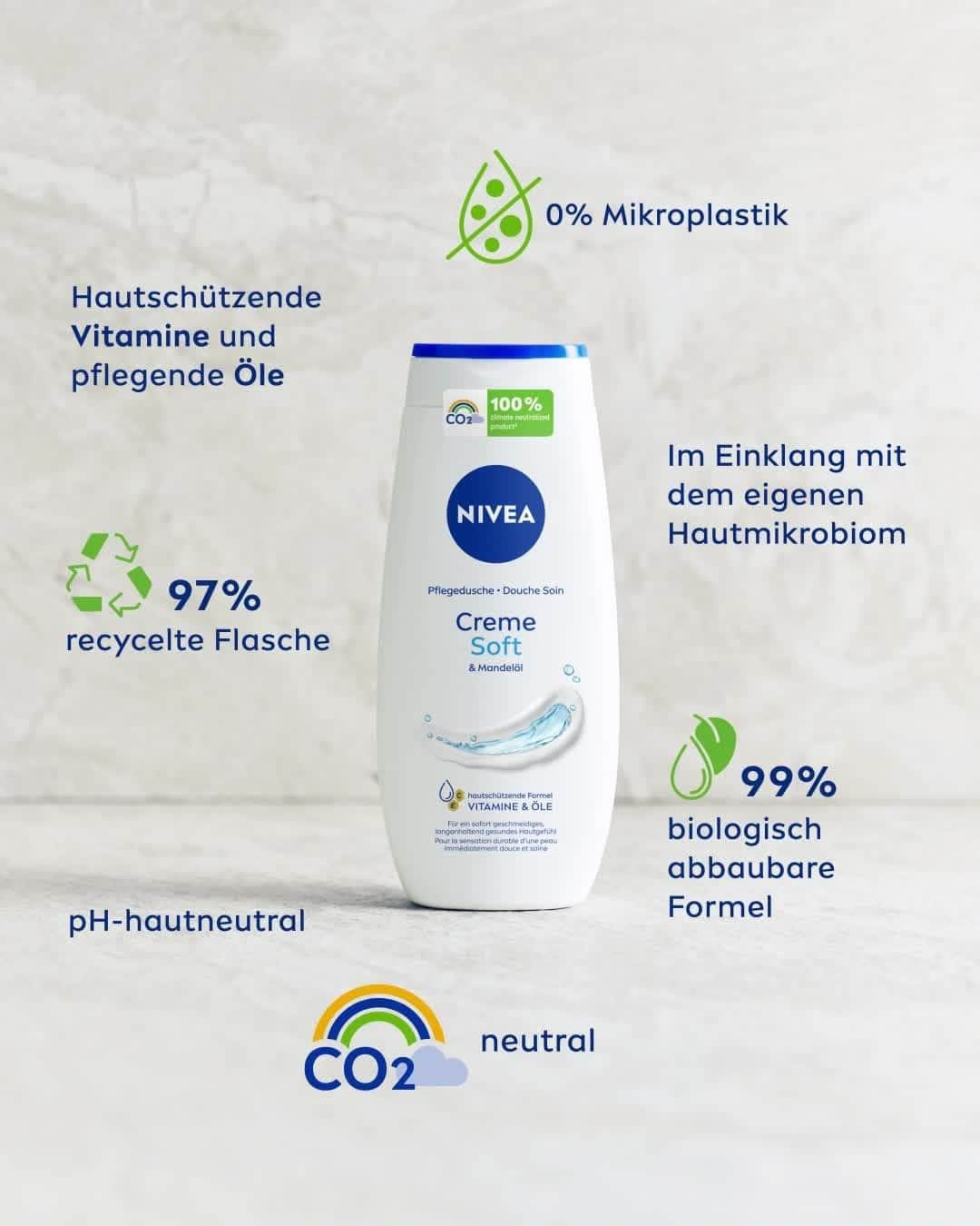 NIVEA Deutschlandのインスタグラム：「Der Platz reicht kaum aus, damit wir alle Vorteile unserer neuen und nachhaltigen Pflegeduschen aufzählen können. Wir sind davon überzeugt, dass es beim Duschen besonders wichtig ist, nicht nur schonend zur Haut, sondern auch schonend zu unserem Planeten zu sein. Deshalb haben wir bei unseren neuen Duschprodukten besonders auf das Wohl unserer Umwelt geachtet. 🌿   Wie siehst du das? 🚿 | #NIVEA」