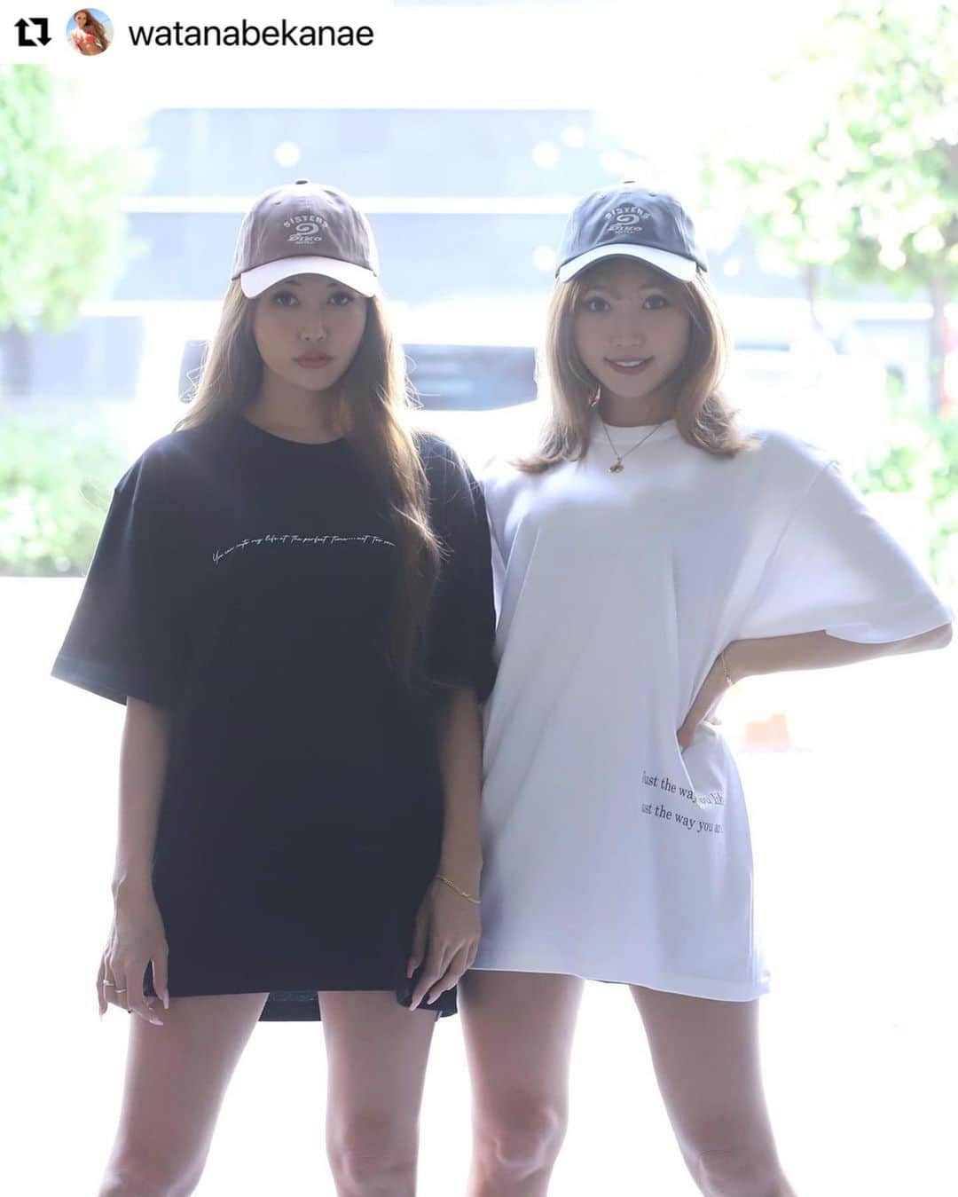 CYBERJAPAN Staffのインスタグラム：「#Repost @watanabekanae  🎉嬉しいNEWS📢🥰🎉 PIKO KAILA @piko___kaila ✖️渡辺シスターズ❤️コラボさせていただきました💕💕💕 ファッションが大好きなので、アパレルブランド様とのコラボ企画は、ほんっっっとうに嬉しいぃ😭🙏✨✨✨ かなえデザインTシャツ、かずえデザインTシャツ、そして姉妹デザインキャップです❣️ 5/10(火) 17:00より、受注スタート‼️‼️ (受注締め切り　6/24(金) 23:59)  ※締め切り前でも受注状況により随時生産、配送して参ります。  【PIKO KAILA × 渡辺シスターズ コラボアイテム商品ページURL】  ▶️ https://www.piko-kaila.jp/SHOP/189867/200181/list.html #PIKOKAILA #渡辺シスターズ #コラボ」