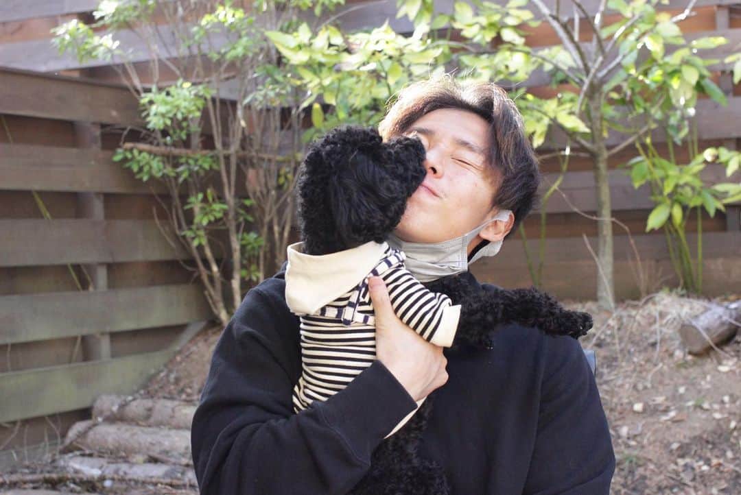 のインスタグラム：「今日は愛犬の日らしいですね🐶 るるとここが居てくれるから毎日幸せやし頑張れます😆  てことで今日もリハビリ2部頑張ってきます！💪  #愛犬の日 #ザスパクサツ群馬」