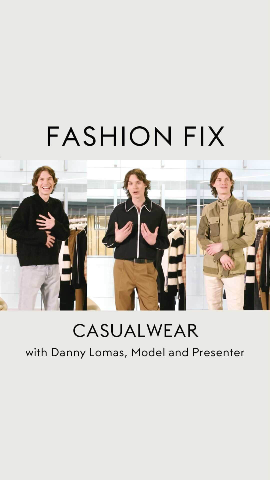 The Outnetのインスタグラム：「Hit reset on your casualwear. In our latest episode of Fashion Fix, model and presenter @dannylomass solves your everyday dressing dilemmas. Head to our link in bio to shop his looks  *Arriving in the US & Canada spring '22」