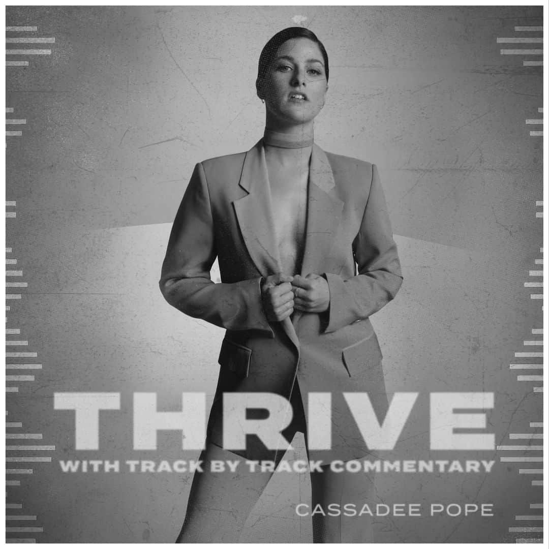 キャサディー・ポープのインスタグラム：「You’ve heard the songs and now you can discover the in depth meanings behind why I wrote each track. “Thrive” with track by track commentary lead by yours truly is out now!」