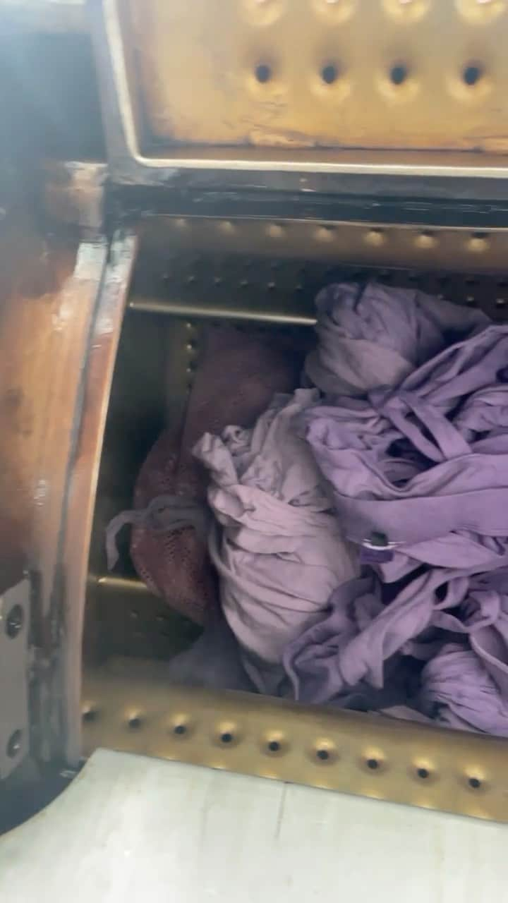 グロッサリーズのインスタグラム：「🏭 We operate our own dye house because no other USA based dye house can meet our non-toxic standard. ⁠ New summer 2022 vegetable-based colors arrive May 21st ~ including this new purple mystery color. I wonder what fruit or vegetable it is based from?」