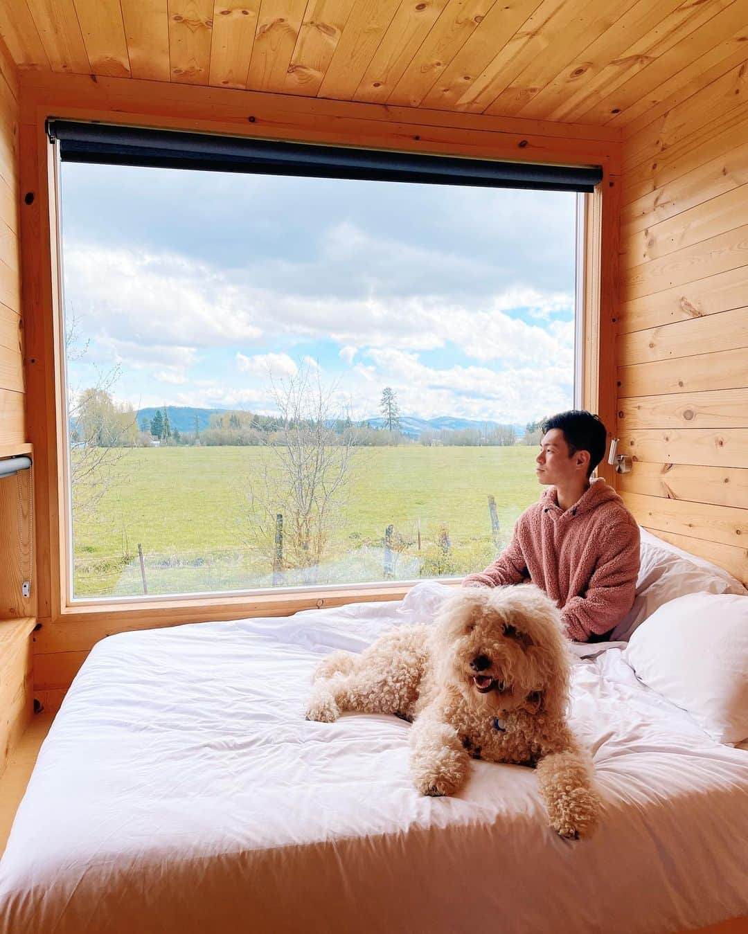 村上大介のインスタグラム：「This weekend I had the opportunity to escape to the woods with @getawayhouse ! As an professional figure skater, leaving my skates at home to unplug and disconnect to immerse myself in natural beauty makes me realize and appreciate how lucky I am to be alive. Sometimes we all get caught up with work and stress but the most productive thing you can do is to relax and find your balance!  @getawayhouse has many outposts across the US, so make sure to find the one nearest you and feel free to use my promo code DICESKATES for $25 off your booking😇 #ad   この週末、私は @getawayhouse で森に逃げる機会がありました！プロのフィギュアスケート選手として、スケートを家に置いて自然の美しさに浸り、自分が生きていることがどれほど幸運であるかを実感し、感謝しています。 私たち全員が仕事やストレスに巻き込まれることもありますが、あなたができる最も生産的なことはリラックスしてバランスを見つけることです！Wi-Fi、電話サービス、テレビはありません。このキャビンには、フルシャワーとバスルーム、ミニ冷蔵庫、すべての調理器具を備えたフルキッチン、フルサイズのクイーンベッドが備わっています。」