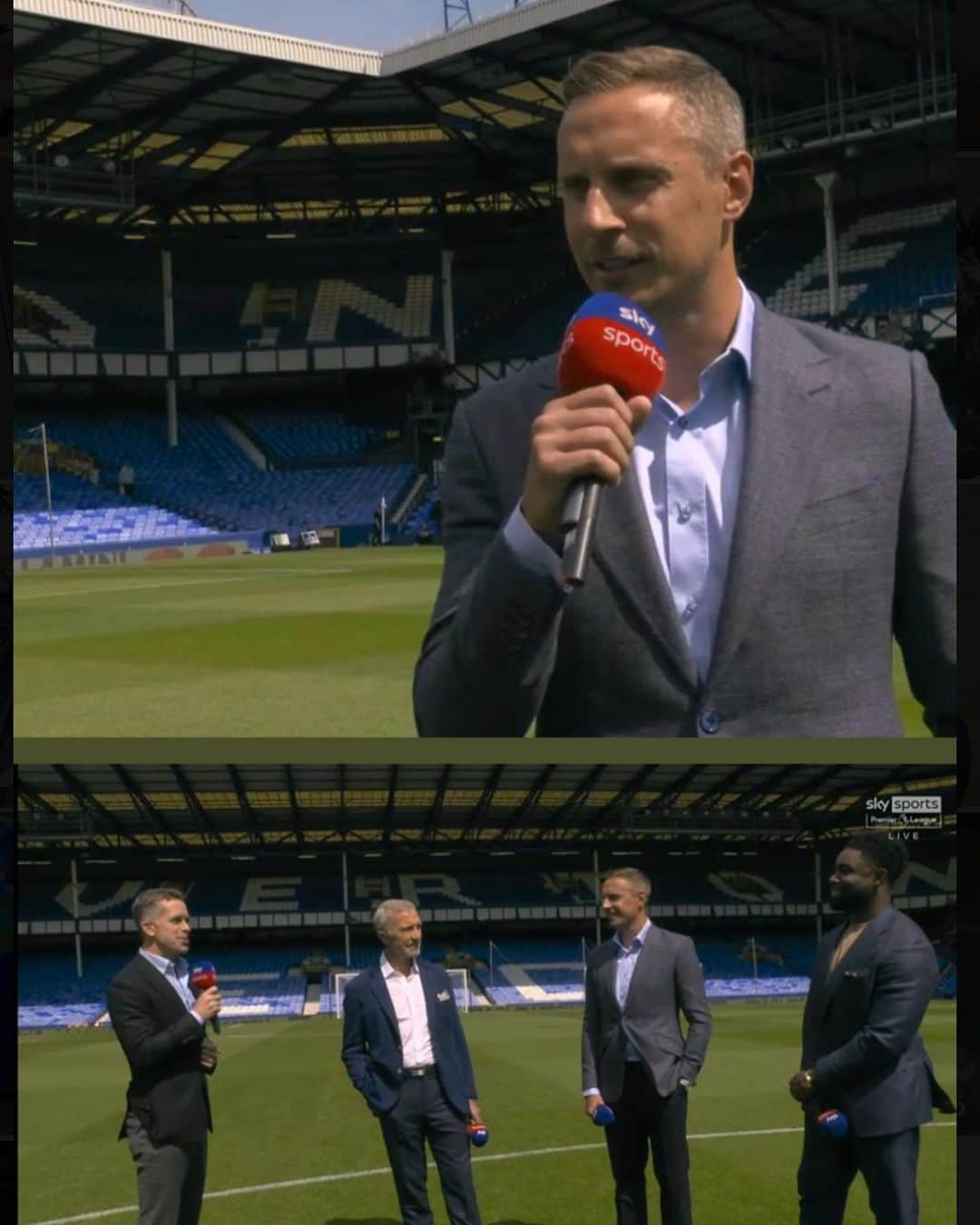 フィル・ジャギエルカのインスタグラム：「Amazing atmosphere at Goodison 💙  was great to do a bit of Tv 📺 work. 👔 ⚽️」