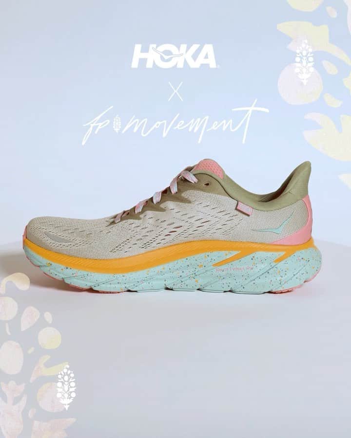 ホカオネオネのインスタグラム：「We’re SO excited to announce our first ever product collaboration with @hoka featuring 2 styles in 2 colorways 🌸🌼 Shop the full collection through link in bio. #fpmovement」