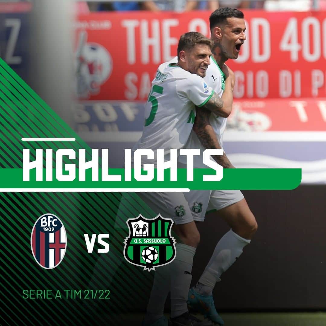 のインスタグラム：「Che stagione per @berardi25 e @iamscamacca 🤩  Solo Domenico #Berardi e Mbappé hanno segnato almeno 15 gol e fornito almeno 14 assist nei maggiori 5 campionati europei 21/22 🌟  16 reti per Gianluca #Scamacca, attualmente capocannoniere neroverde in questa #SerieATIM 💎  #ForzaSasol 🖤💚」