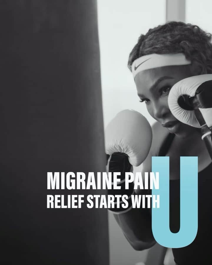 セリーナ・ウィリアムズのインスタグラム：「#Migraine hits hard, so I hit back with @UBRELVY (ubrogepant). It quickly stops my migraine attack in its tracks, so I don’t have to worry if it’s too late to take it or where I am. Whether I’m working out or I’m at an event, I keep UBRELVY on hand to be ready anytime, anywhere my migraine strikes.  UBRELVY is a prescription medicine used to treat migraine attacks in adults. It is not for migraine prevention.  In clinical studies, people took UBRELVY up to 4 hours after an attack had begun. Most people had quick pain relief and some even had pain freedom within 2 hours. Do not take with strong CYP3A4 inhibitors. The most common side eﬀects were nausea and tiredness. For full Patient Information see @ubrelvypi. For U.S. consumers only.  #MigrainePainFreedomStartsWithU #UBRELVY」