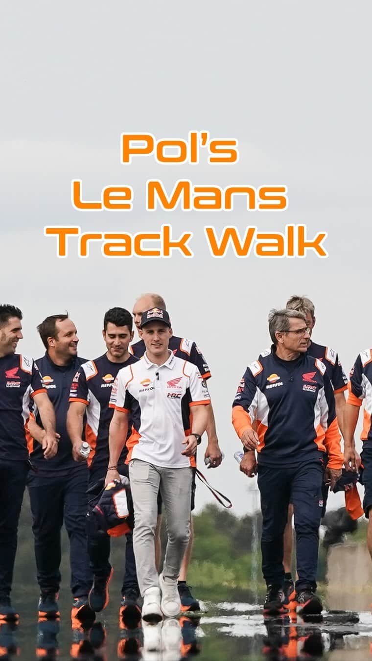 レプソル・ホンダのインスタグラム：「A quick glimpse since a MotoGP rider’s track walk. This time form the #FrenchGP #RAW」
