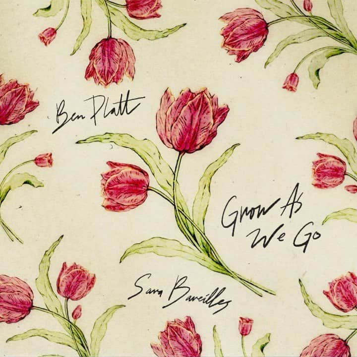 ベン・プラットのインスタグラム：「Grow as we go ft @sarabareilles now streaming ! Thank you Sara for this honor, you’ve been an inspiration for so long and I’m so grateful you lent your one of a kind gift to this very special song. And thanks as always to @benbenabraham and @alexhopemusic for writing it with me.」