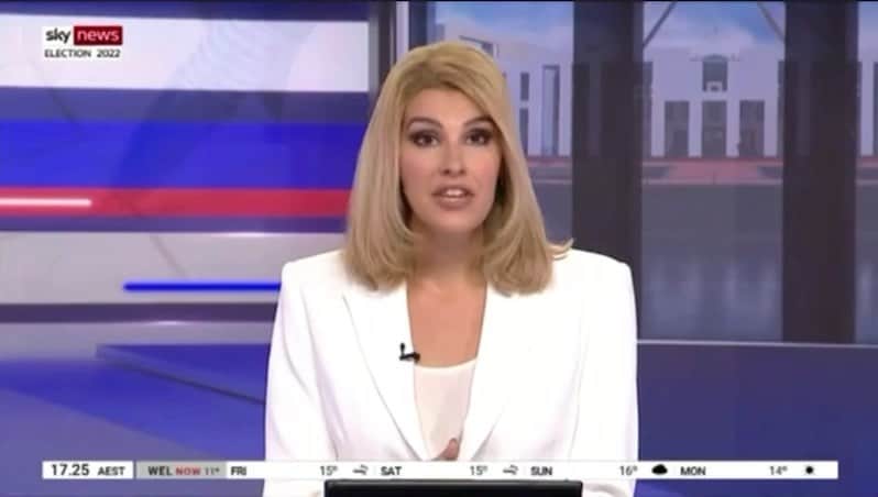 デビッド・ポーコックのインスタグラム：「Thanks for having me on again Sky News. Chatting to Danica De Giorgio about the huge economic opportunity the energy transition presents us with, and the fear campaign we’ve seen run against me in the ACT.」