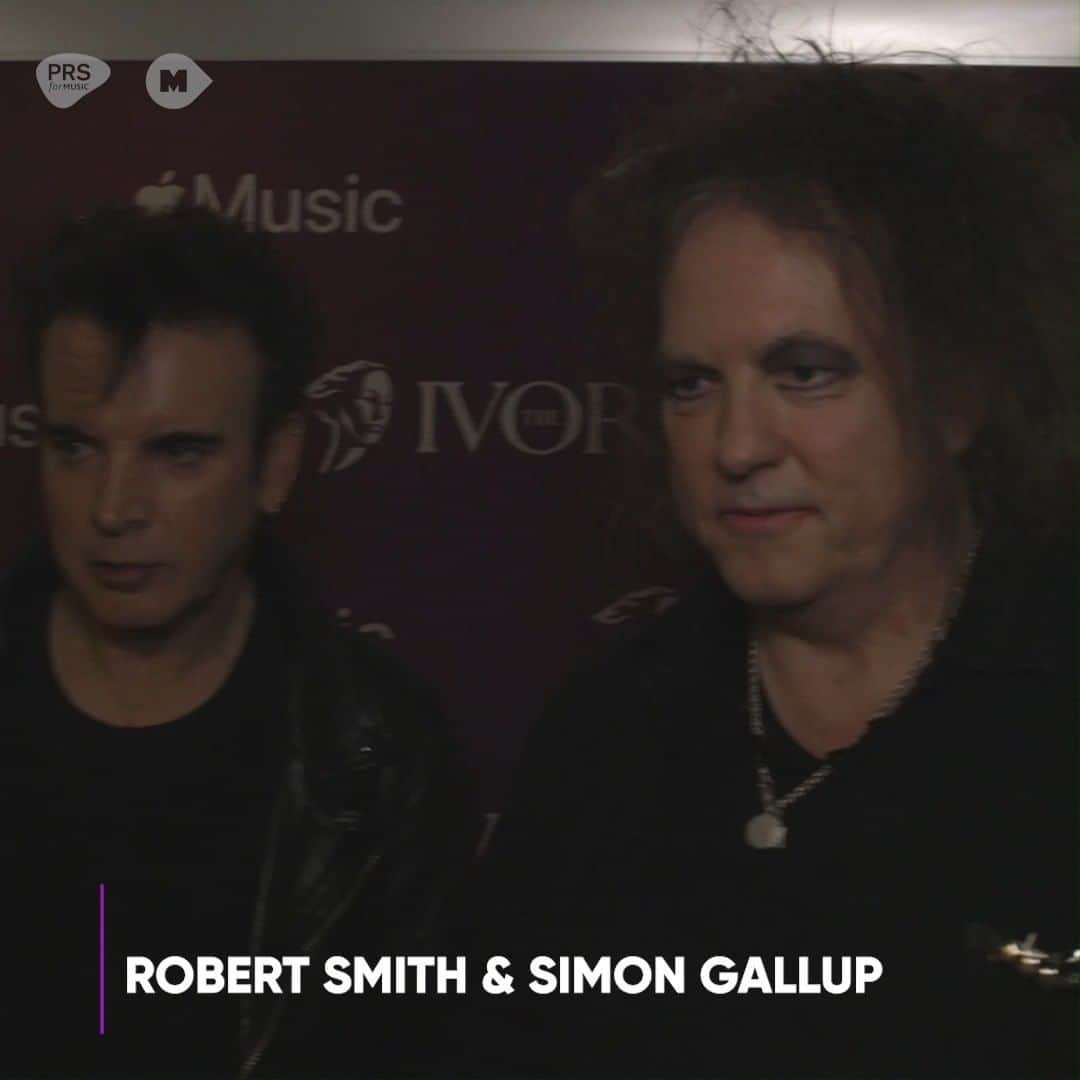 PRS for Musicのインスタグラム：「@robertsmith and Simon Gallup of @thecure collect the PRS for Music Icon Award at #TheIvors 2022 and discuss the significance of being recognised by songwriting peers.」