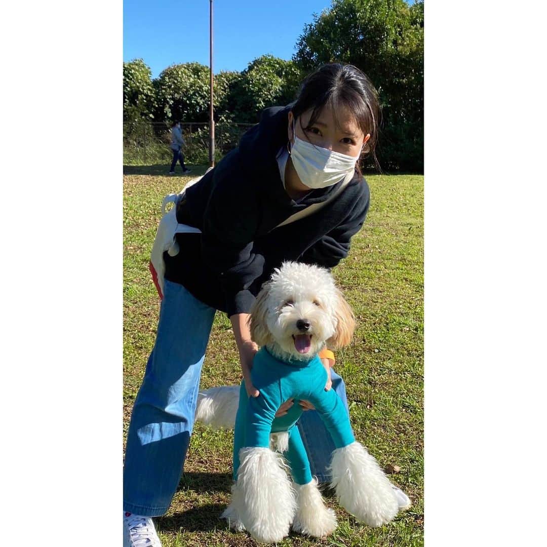 フジテレビアナウンサーのインスタグラム：「. 三田友梨佳です。  お休みの日は愛犬ぱるむと公園やドッグランに行って過ごしています🐶  ニコニコ笑顔で走り回るぱるむの笑顔を見るのが私にとって最高に幸せな『8っぴー』な瞬間です😊  #フジテレビアナウンサー #三田友梨佳 #8ッピー」
