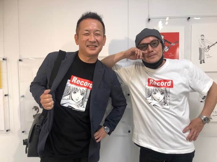 江口寿史のインスタグラム：「大阪『RECORD展』 2022.6/2〜13その⑦ 怒涛のような12日間でしたが、大阪の(だけじゃなく、名古屋からも京都からも四国からも神戸からも東京からも来てくれた)みんなの熱気のおかげで本当に楽しい展示になりました。パワーもらったよ！みんなみんなありがとうございました‼️」