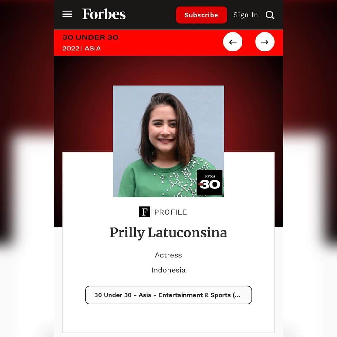 Prilly Latuconsinaさんのインスタグラム写真 - (Prilly LatuconsinaInstagram)「Forbes 30 under 30 Asia!!!  I startled to read all my whatsapp notifications this morning. My friends sent me these screenshoots and said "you finally did it".  It feels like a dream to see my name and face on this page among Asia’s accomplished twenty somethings, and I feel humbled and beyond honored to even be considered.   You surely never know where constant hardwork, faith and dedication will take you. But you can be assured, that they will lead you to a better destination.   Don’t ever stop trying, don't ever stop praying, don’t ever hesitate giving. Believe that God takes care of the rest.   Thank you so much Forbes @forbesunder30 @forbesasia for this recognition.  And thank you for everyone who continuously support me to do what I love.」5月26日 17時27分 - prillylatuconsina96