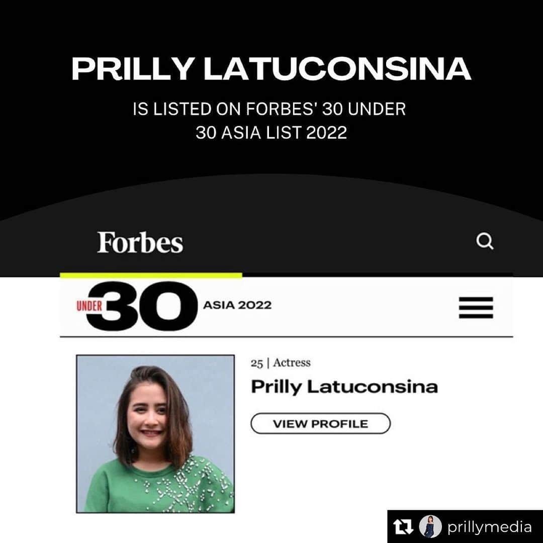 Prilly Latuconsinaさんのインスタグラム写真 - (Prilly LatuconsinaInstagram)「Forbes 30 under 30 Asia!!!  I startled to read all my whatsapp notifications this morning. My friends sent me these screenshoots and said "you finally did it".  It feels like a dream to see my name and face on this page among Asia’s accomplished twenty somethings, and I feel humbled and beyond honored to even be considered.   You surely never know where constant hardwork, faith and dedication will take you. But you can be assured, that they will lead you to a better destination.   Don’t ever stop trying, don't ever stop praying, don’t ever hesitate giving. Believe that God takes care of the rest.   Thank you so much Forbes @forbesunder30 @forbesasia for this recognition.  And thank you for everyone who continuously support me to do what I love.」5月26日 17時27分 - prillylatuconsina96