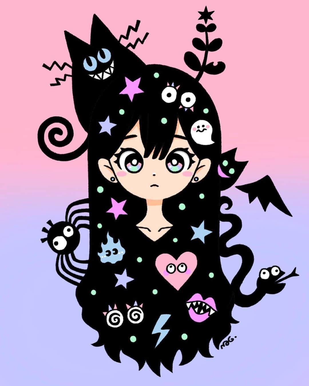 北極まぐのインスタグラム：「？？？  #illustration #artwork」