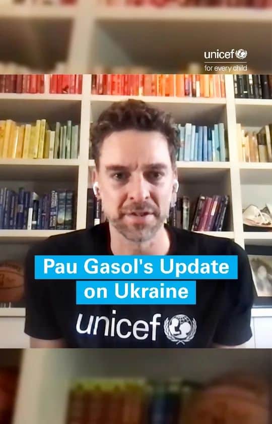 パウ・ガソルのインスタグラム：「As a @unicef ambassador, I'm very concerned about the situation of children in Ukraine. It's extremely hard for me to imagine how it is it to live in that constant state of uncertainty where you don't know where the next bomb is going to fall.  I had the opportunity to talk to @james_unicef, UNICEF spokesperson in Ukraine, about the situation of children in the country.  Last month I asked you all to join me in fundraising for UNICEF's work for children whose lives have been torn apart by war in Ukraine. THANK YOU for all your help. It has paid for lifesaving medical equipment, medicine and mental health support. This is the latest on what UNICEF is doing on the ground to help families going through absolute hell right now.」
