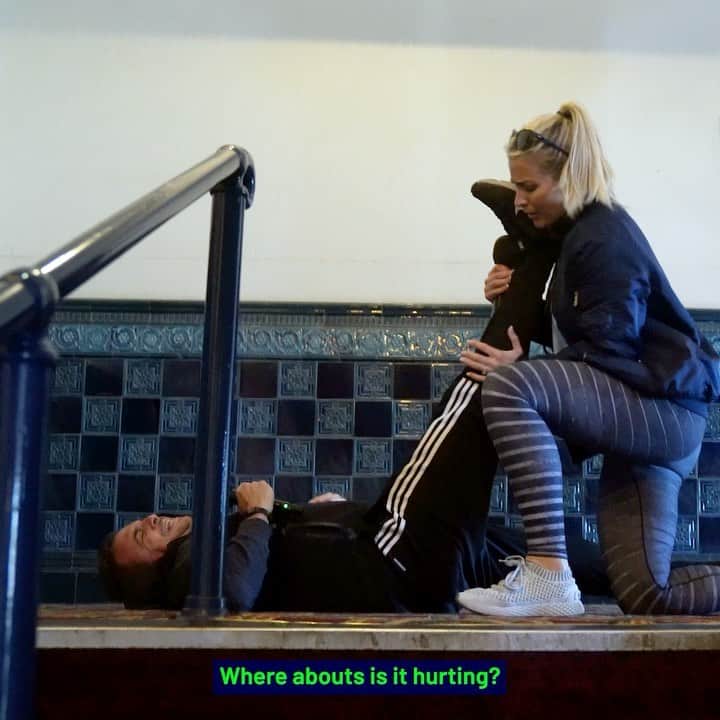 ジェマ・アトキンソンのインスタグラム：「Despite being polar opposites 🤦🏼‍♀️😂 Myself and Mike took on the Blackpool Tower for our @cashforkids_uk  Thanks to everyone who took part in our 5k a day in may challenge! Your money raised is helping so many children who need us now more than ever 🙏❤️ @hitsradiouk」