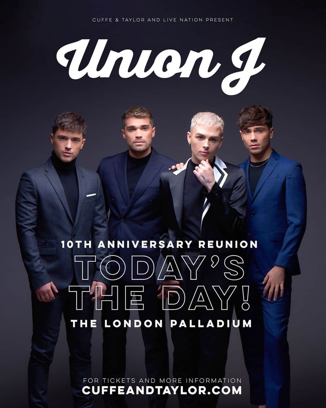 Union Jのインスタグラム：「IT'S FINALLY HERE! We can't even put into words how excited we are to see you all! Who's joining us tonight at @thelondonpalladium ??  Last few tickets available from the venue if you haven't got yours yet 🎟 bit.ly/3tpL6I7」