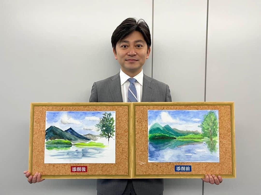 森圭介さんのインスタグラム写真 - (森圭介Instagram)「YouTubeでの絵画添削が話題になってる柴崎春通さんに、 絵の添削をしていただきました。  水彩画なんて小学校以来30年ぶり。 右が自力。左が添削後。  水彩画、おもしろい。 ちゃんとやりたくなってきた。 いろいろちゃんとやりたくなってきた。 インスタもちゃんとやろう。  #水彩画  #うまくなりたい」5月30日 19時10分 - mori_kei_suke