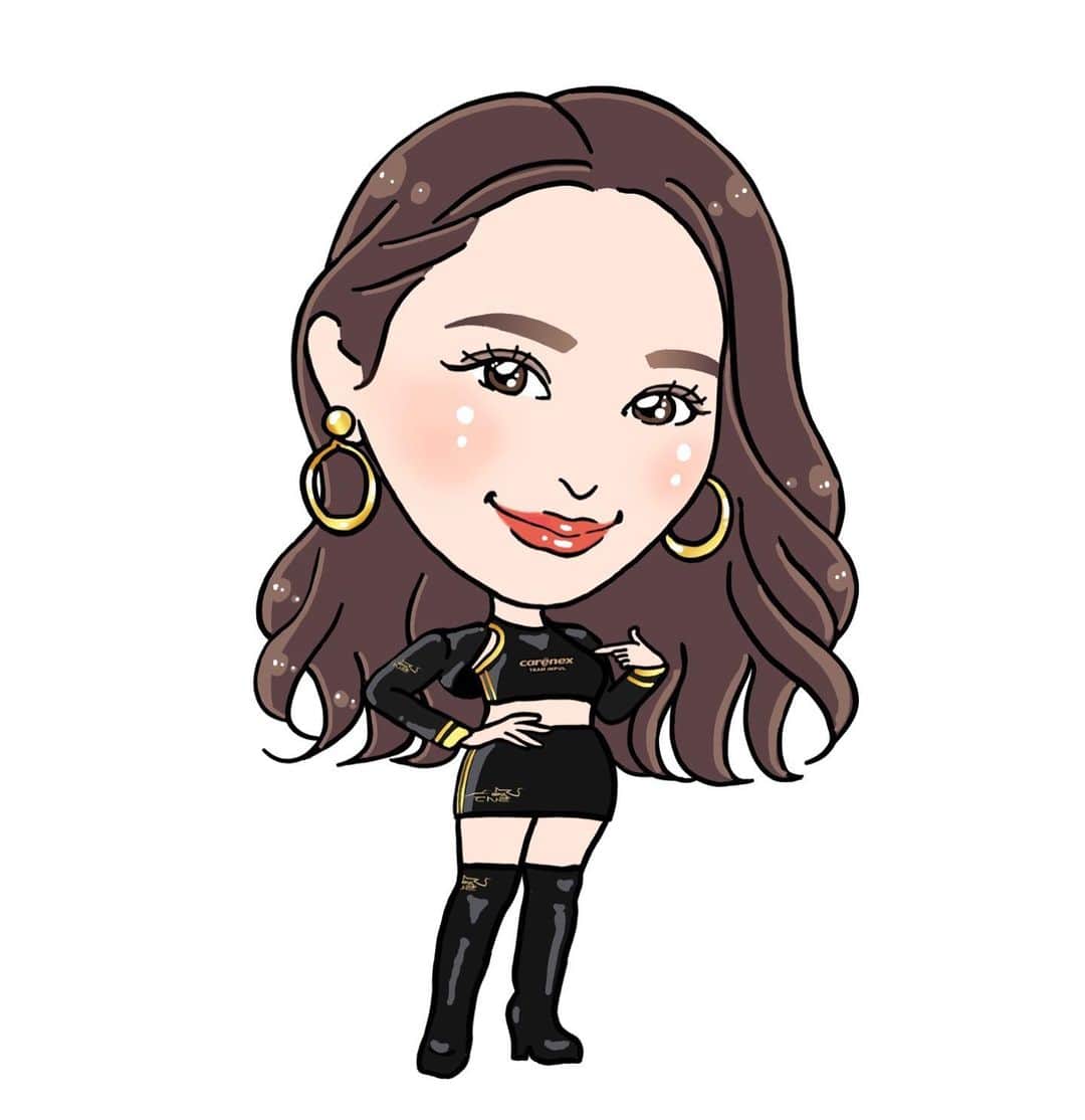 大山美保のインスタグラム：「carenex IMPULでんきサポーターズの福江ななかちゃんの似顔絵を描かせていただきました❣️  福江ななかちゃんはイラストも上手だそうで、 恐れ多くも描かせていただき、 ちょっとドキドキしてしまいました☺️💦  気に入ってもらえたら嬉しいです(＞＜)💕 多彩な人って素敵ですよね✨  こちらのイラストはキーホルダー用に描いたので裏表作成しました！  表の形のまま裏も描くのがなかなか難しいのですが、 出来上がった時の喜びはひとしおです💕  今回も素敵なご依頼をありがとうございました❣️🙇‍♀️✨✨  #似顔絵 #レースクイーン #RQ #福江ななか  #superformula  #sf #似顔絵 #イラスト #イラストグラム」