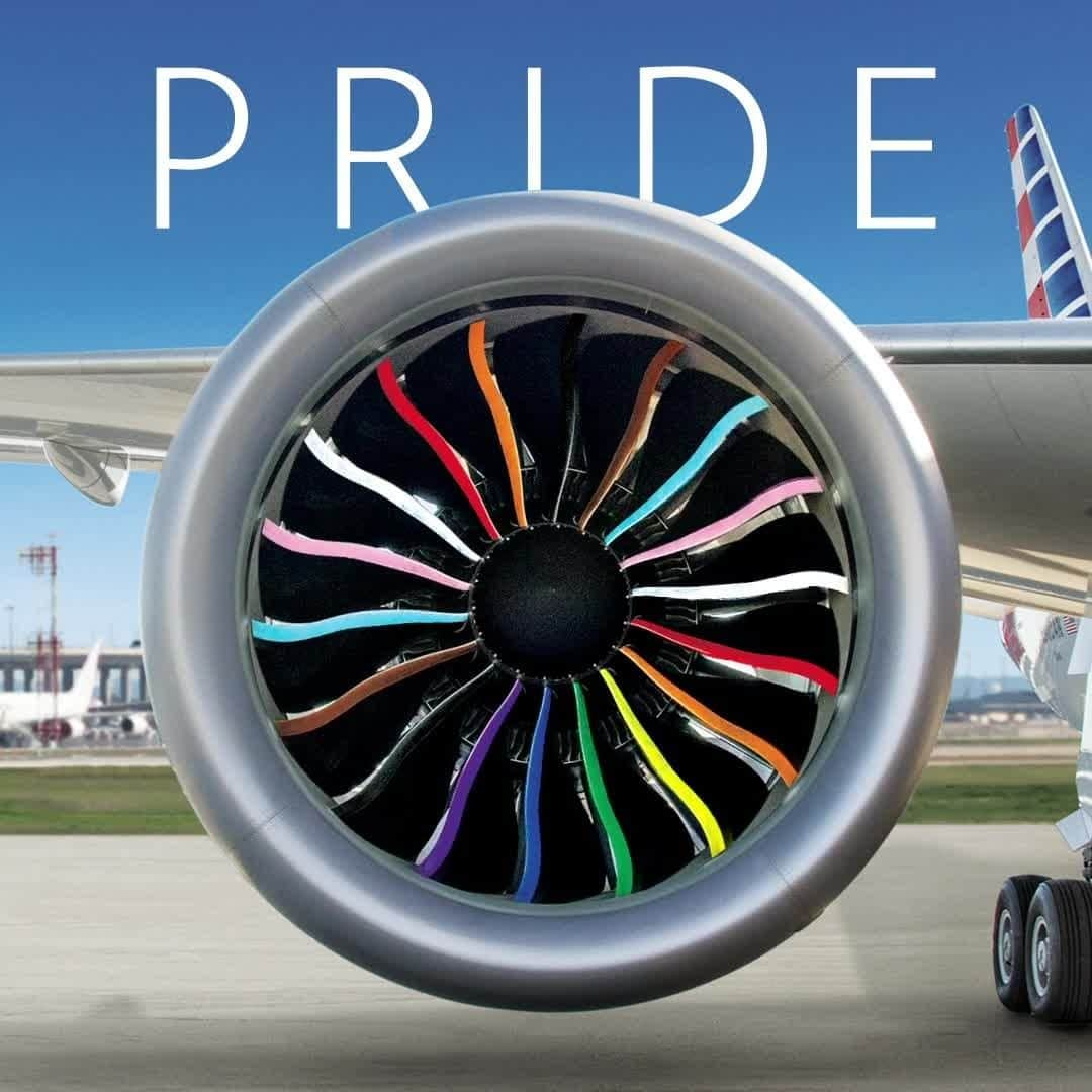 アメリカン航空のインスタグラム：「#PrideMonth serves as a reminder to celebrate the love and diversity that makes our world a better place! We’re committed to creating and supporting a safe and equitable environment for our LGBTQ+ team members and customers. On behalf of our #AATeam, we hope you have a safe and happy #PrideMonth」