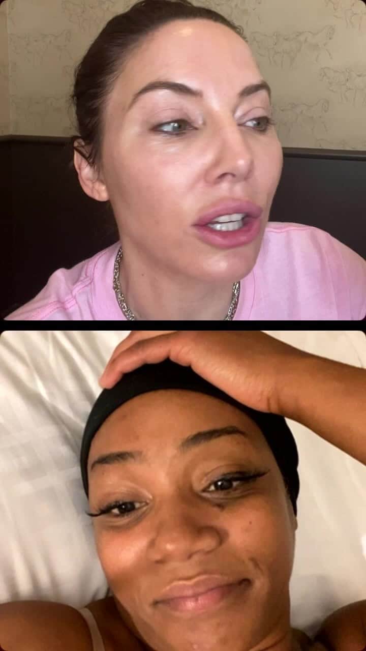 ウィットニー・カミングスのインスタグラム：「The great @tiffanyhaddish and I watch the Johnny Depp and Amber Heard verdict LIVE and it’s a JOURNEY 🫠」