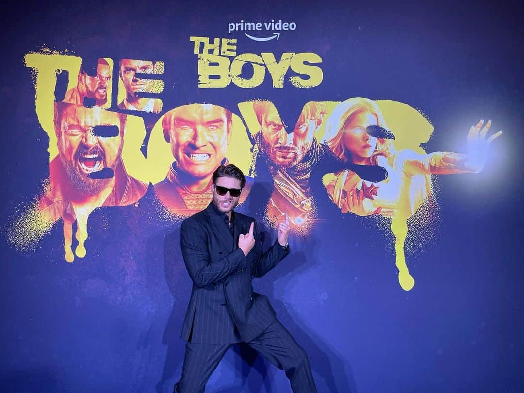 ジェンセン・アクレスのインスタグラム：「Just another night in Paris. Watching body parts explode on a giant screen. No biggie. Are you guys ready for this?!?! @theboystv this Friday!!!」