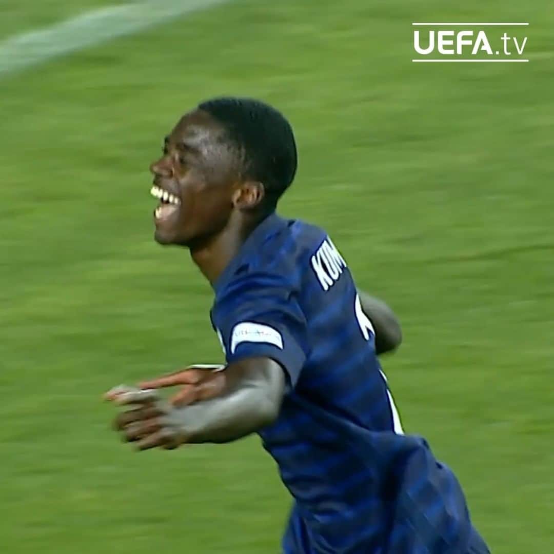 のインスタグラム：「🇫🇷 Saël Kumbedi is the France hero ⚽⚽  A brilliant solo goal and an unerring finish to seal a #U17EURO final comeback win 🏆  Watch highlights on UEFA.tv 📺」
