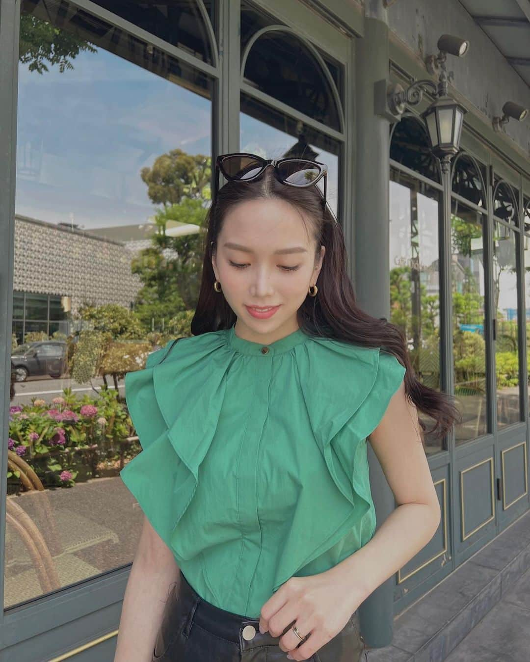 金澤絵美利さんのインスタグラム写真 - (金澤絵美利Instagram)「Outfit🥑🥒🥝🫑🫒🍏 . . #outfit #ootd #Élleia #greenfashion  #私服 #コーディネート #緑コーデ #エレイア」6月2日 21時29分 - emiristyle