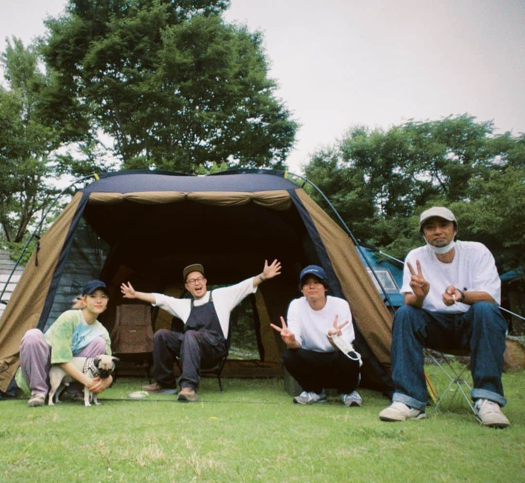 山口トンボさんのインスタグラム写真 - (山口トンボInstagram)「テント設営の練習を兼ねてサクッとデイキャンプ🏕またまた猪野さんにお世話になりました！本当に優しくて素敵なお方です！ハピキャンの丹羽さんも来てくれて最高の1日になりました😆🏕」6月3日 19時12分 - yamaguchitombo07