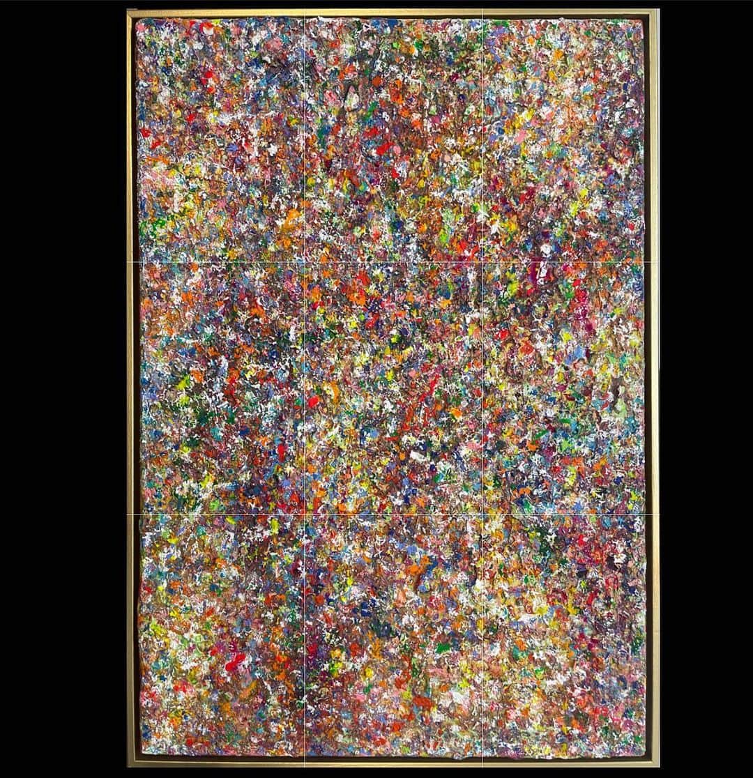 Derek Kaplanのインスタグラム：「Do you prefer the brushed gold frame or the titanium white?  Title: ‘Pretty Things’ 18 x 24 x 1.5  acrylic on canvas  *commission」