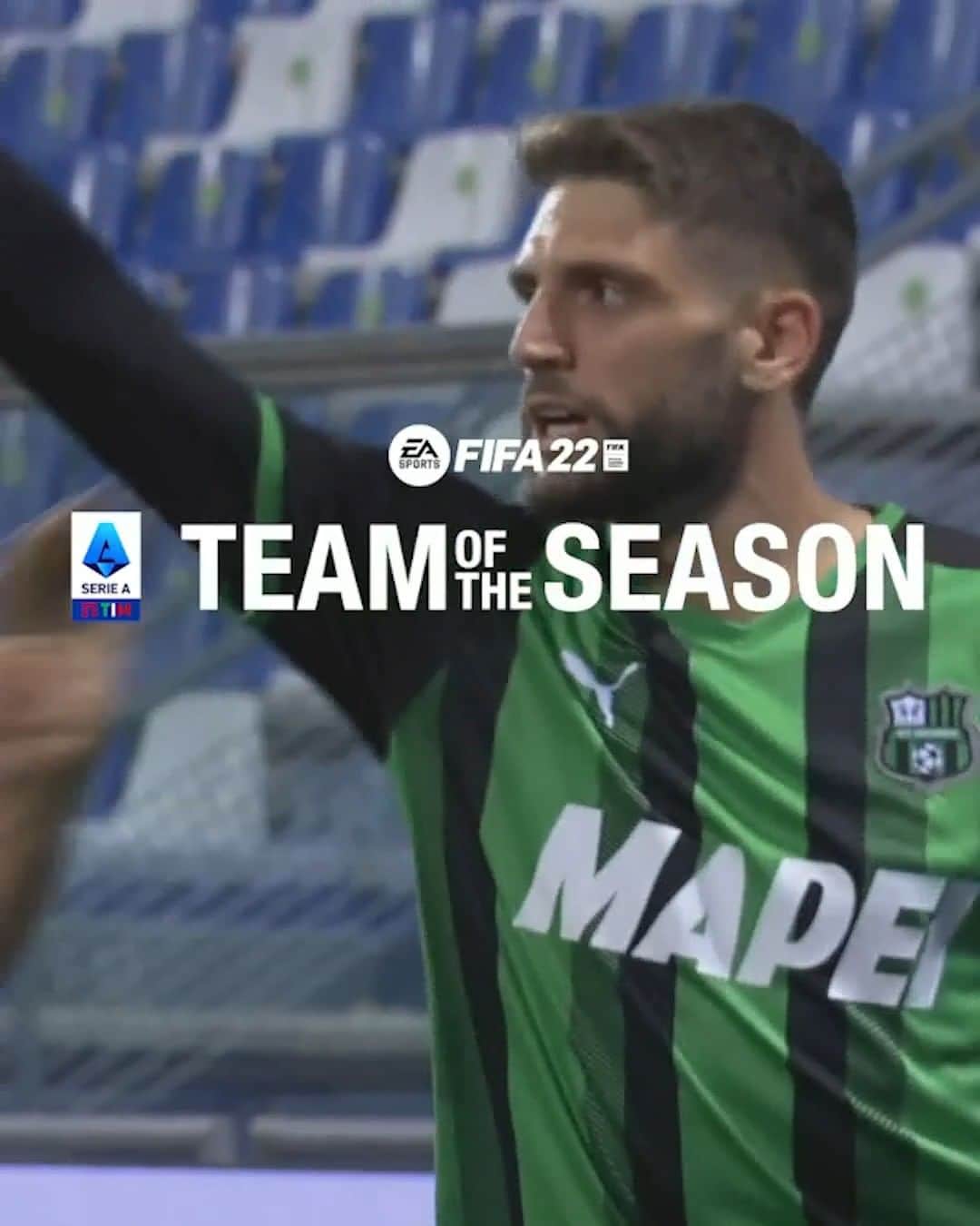 のインスタグラム：「All the best moments from our Team of the Season star 🔥 Domenico @berardi25 😍  @easportsfifa  @easportsfifa.it  #FIFA22 #TOTS」