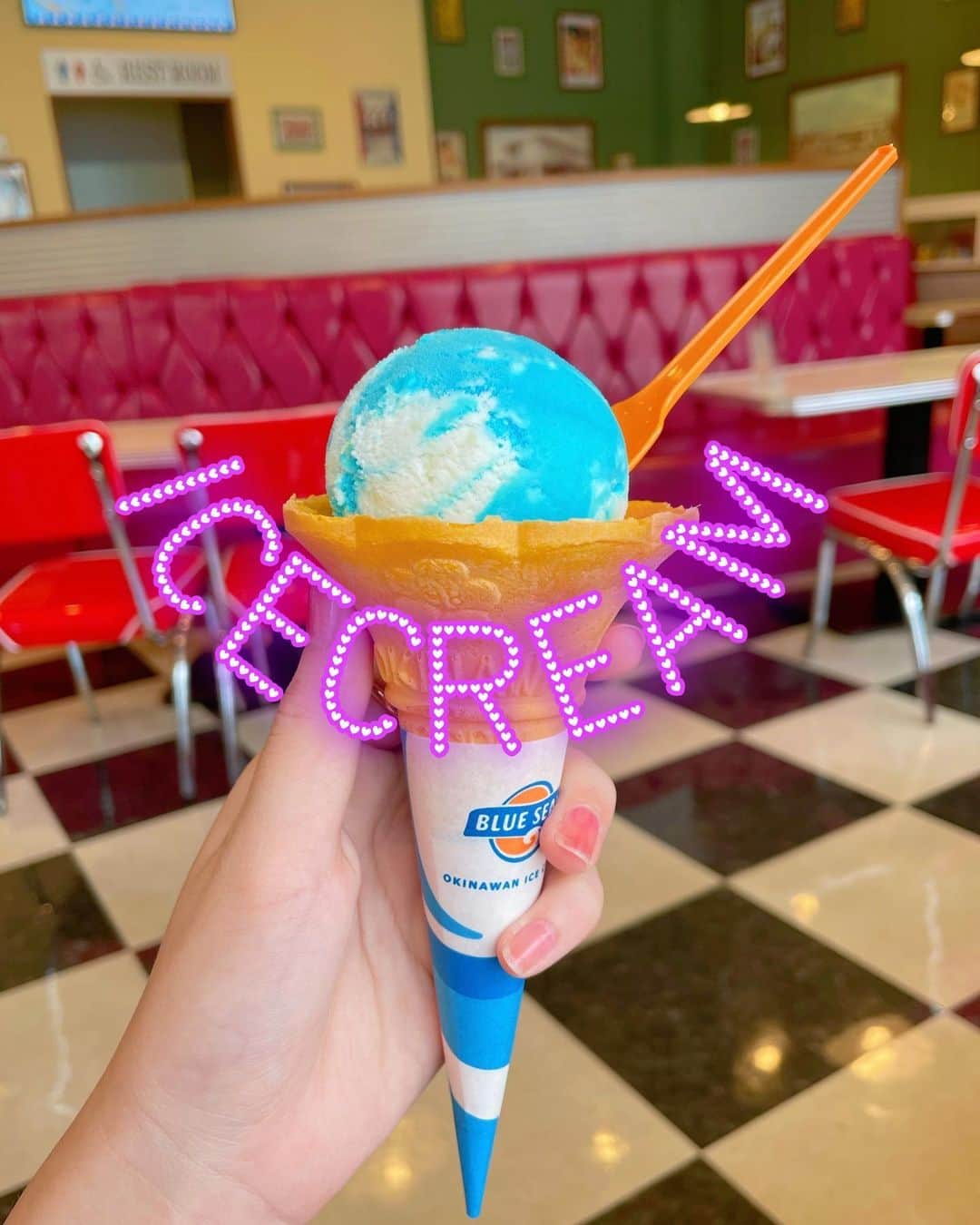 のインスタグラム：「#blueseal #アイス 🌺」