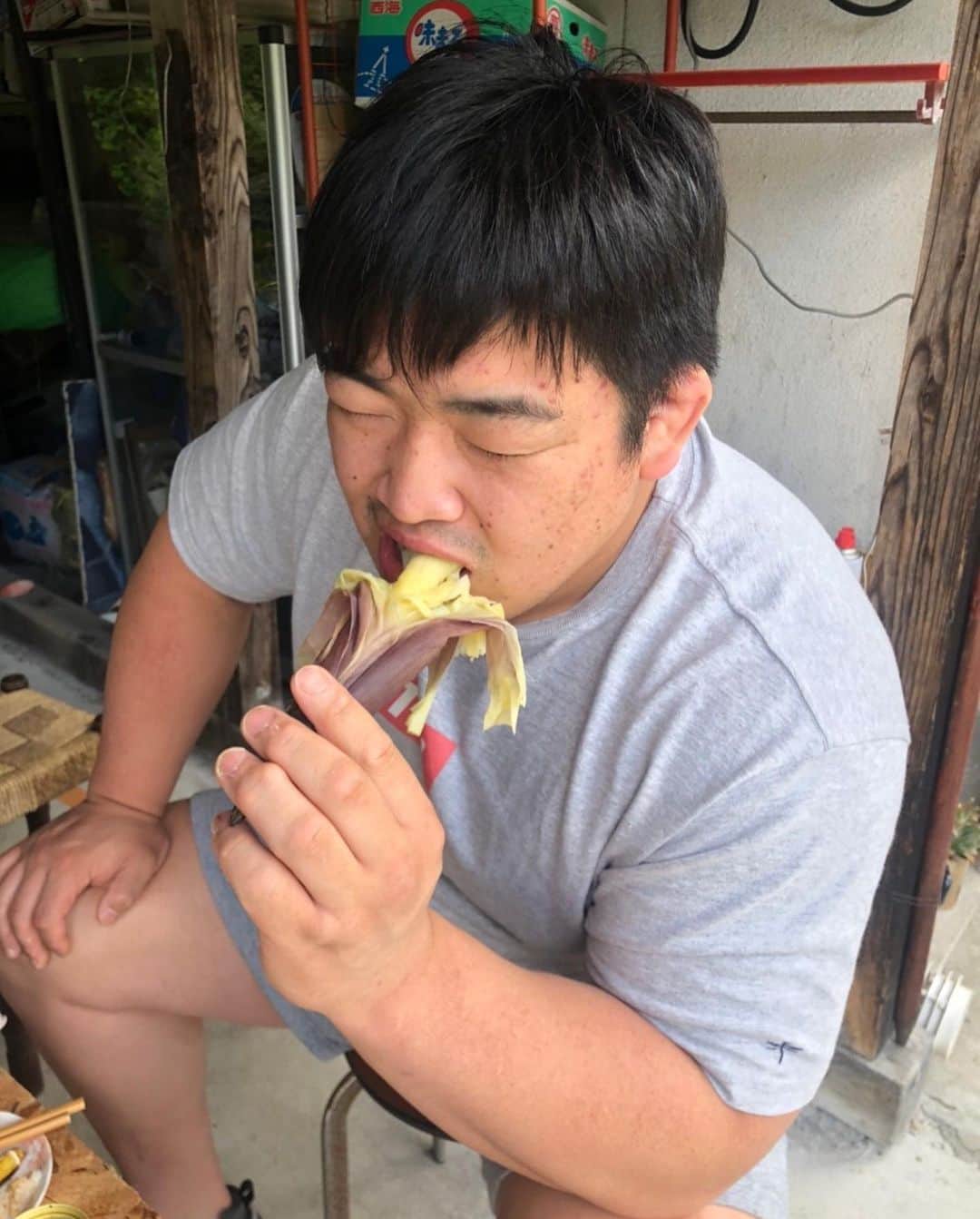 王子谷剛志のインスタグラム：「たまには休日を 自然と触れ合って力を蓄えてます🔥 食べれるものが増えました👍 #筍 #ウド #休日」