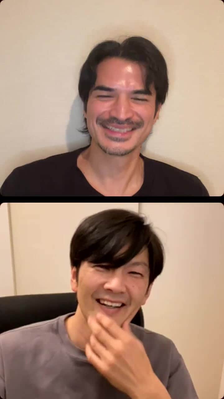 尚玄のインスタグラム：「Instalive with @maruyamatomomi.  昨日、映画『#義足のボクサー』の初日に駆け付けてくれた、25年来の友人で俳優の丸山智己さんとのインスタライブをさせていただきました。そういえば大学の卒業式にもシャンパン持ってお祝いに来てくれたな。芝居のことを何も知らない時期に仲間内で劇団を立ち上げたり、初めてのバックパックの旅で監禁されたり、色々なことを共有してきた大切な仲間です。」