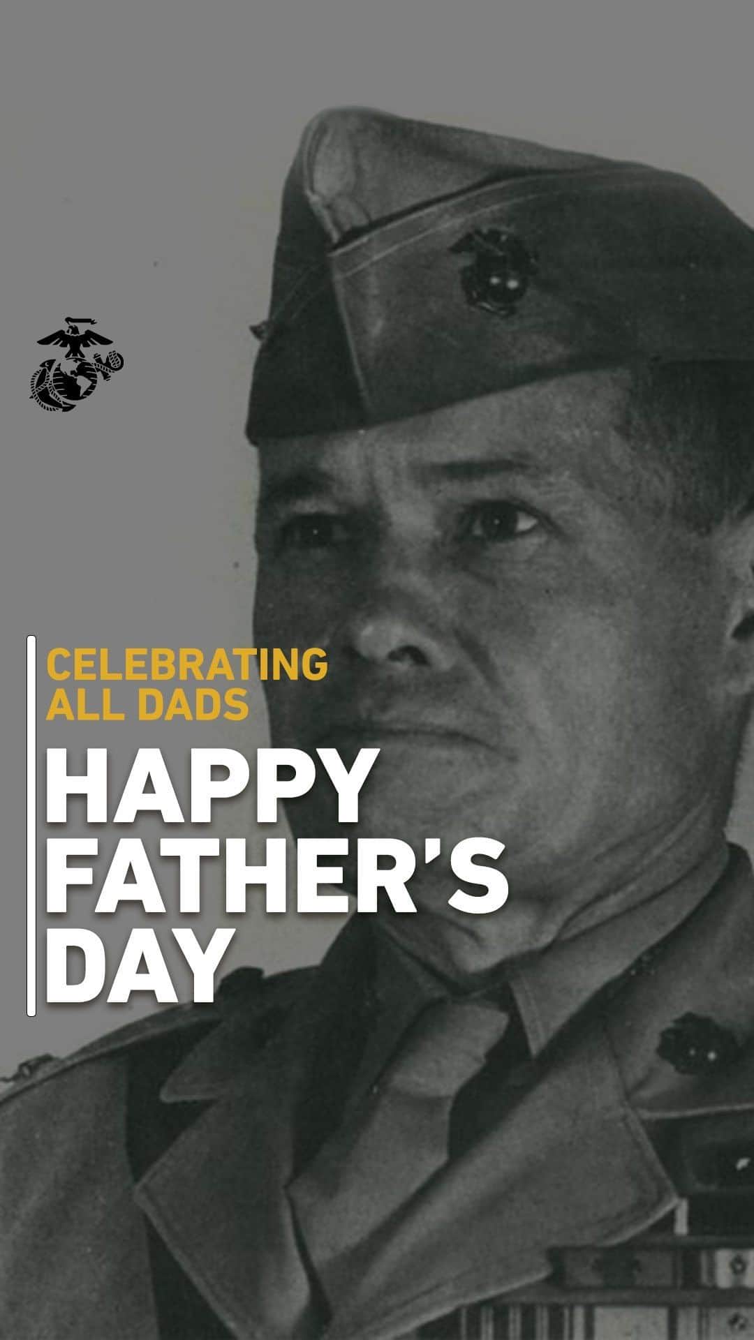アメリカ海兵隊のインスタグラム：「Chesty Puller’s daughter, Martha Puller Downs, wishes her father a Happy Father’s Day — wherever he is.  Happy Father's Day to ALL the Marine Corps Dads!   #FathersDay #HappyFathersDay  📷 (U.S. Marine Corps Video by Cpl. Tara Bray, 2018)」