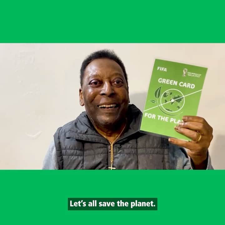 のインスタグラム：「Meus amigos, todos nós precisamos ajudar a salvar o meio ambiente. É nosso dever pensar nas futuras gerações. Por isso, eu quero pedir que conheçam e apoiem a campanha “Green Card for the Planet” da @fifaworldcup. Acessem GreenCard.FIFA.com e saibam mais! #FIFAGreenCard .  My friends, we all need to help save the environment. It is our duty to think about future generations. Therefore, I want to ask you to know and support the @fifaworldcup “Green Card for the Planet” campaign. Go to GreenCard.FIFA.com and find out more!」