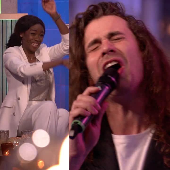 ジョヴァンカのインスタグラム：「VANAVOND ZIJN WE ER WEER MET #AMAZINGGRACE ❤️❤️💪🏾💪🏾  Diving into real gospel!! Het dak gaat eraf. Ben heel trots op alle artiesten en de coaches!! They’re on!!!  20.24 @NPO1 #amazinggrace  @omroepeo」
