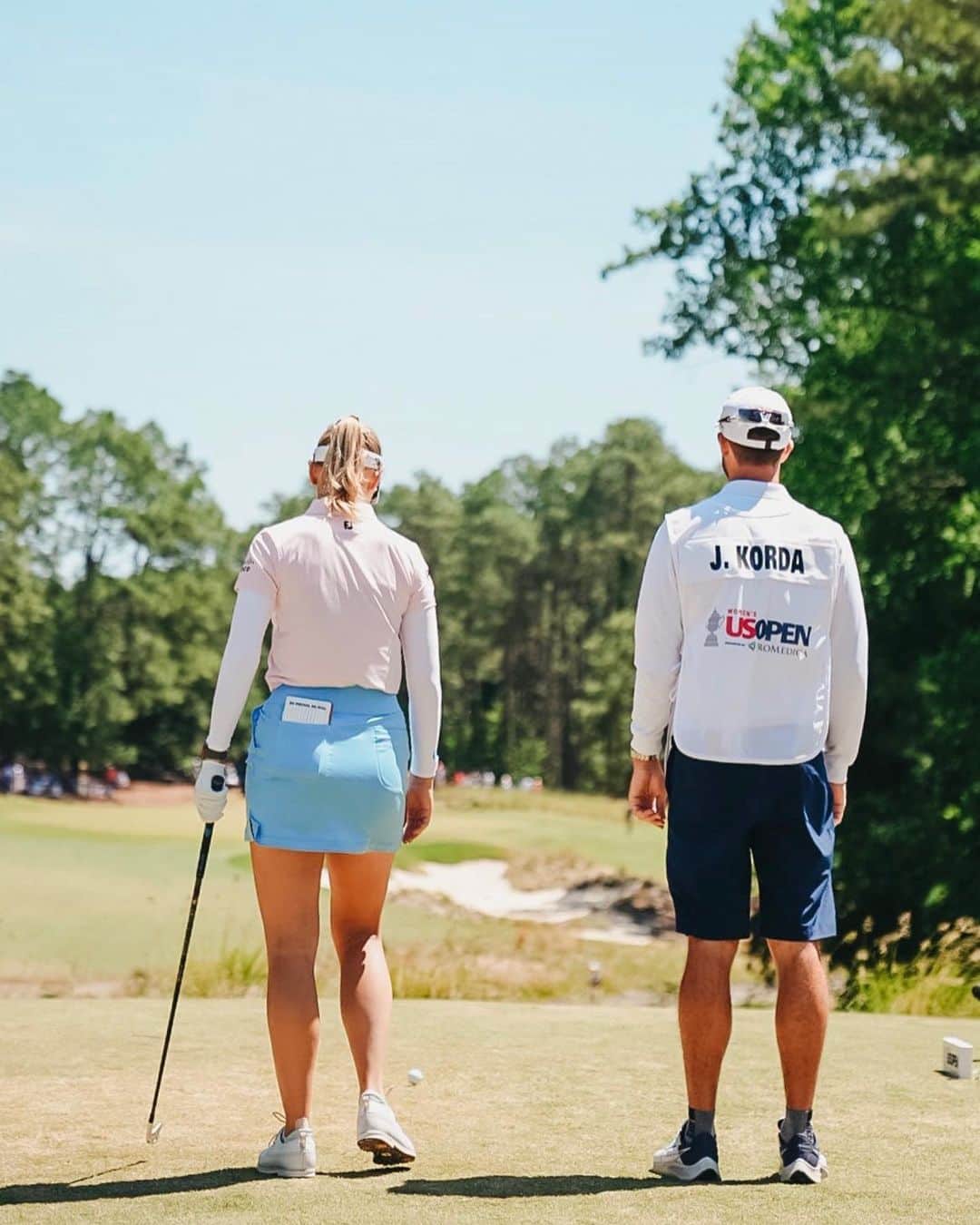 ジェシカ・コルダのインスタグラム：「Not the easiest week to play after a long hiatus because of a back injury. Happy to be making strides to getting back out playing 🤍 thank you @uswomensopen for an incredible week , can’t wait for next year 🤍   📸 GettyImages  📸 @jeffkmarsh」