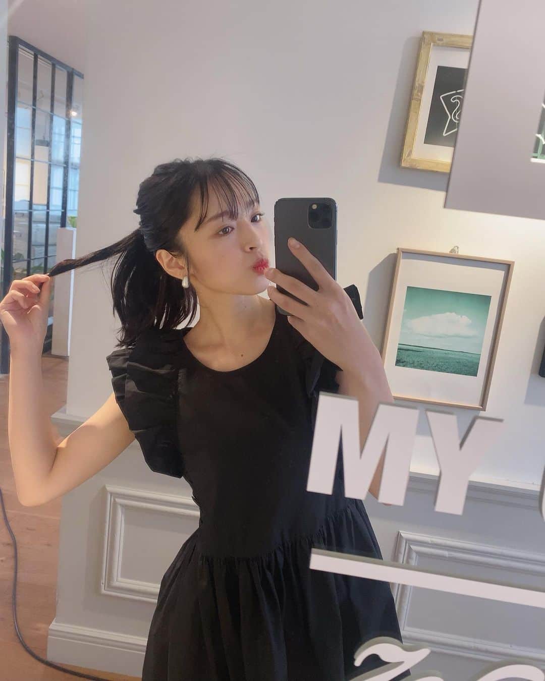 神部美咲のインスタグラム：「今日は #ポニーテール 😘💓」