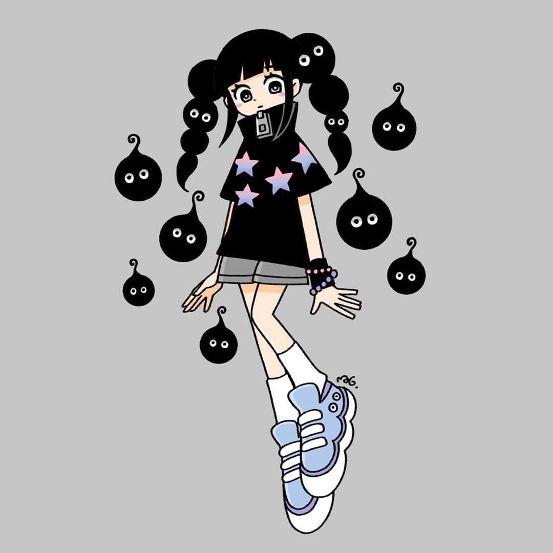 北極まぐのインスタグラム：「もわわ〜ん／fluffy💭  #illustration #artwork」
