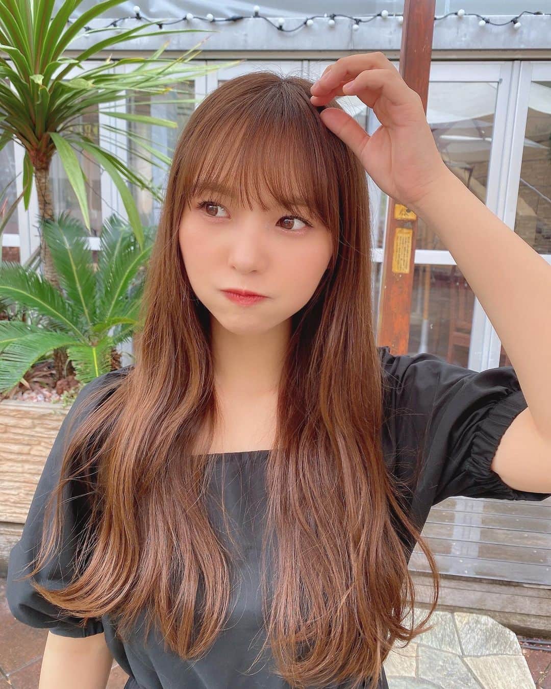 本郷柚巴のインスタグラム：「昨日載せきらんかった☁️  #ワンピースコーデ」