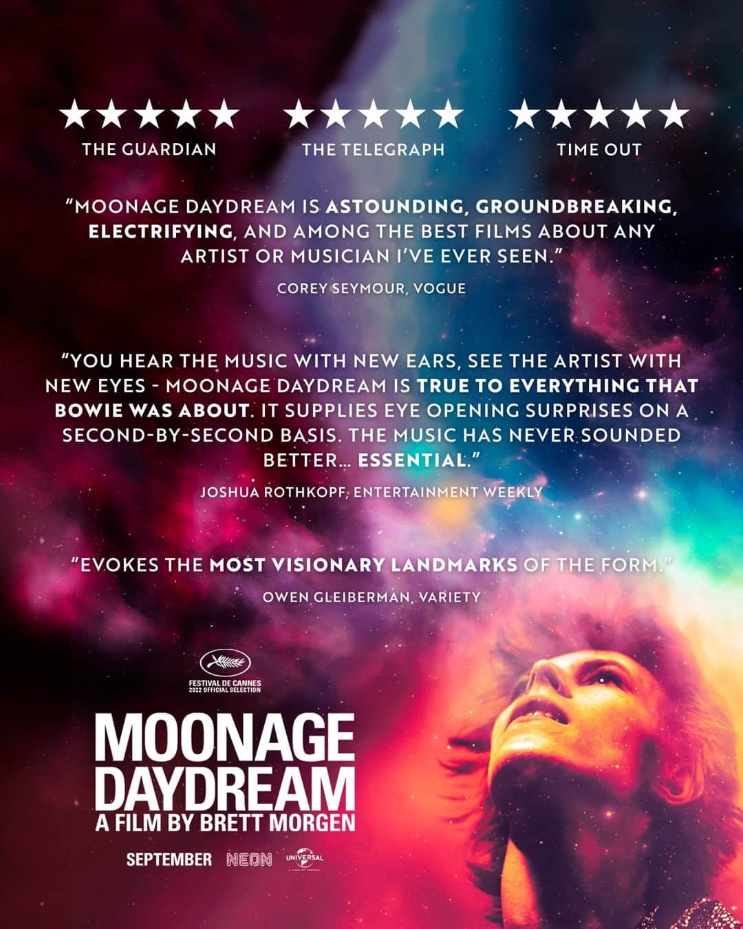 デヴィッド・ボウイさんのインスタグラム写真 - (デヴィッド・ボウイInstagram)「MOONAGE DAYDREAM was one of the best-received films at this year’s Cannes Film Festival, and it’s coming to cinemas worldwide this September.   See more reviews at: https://www.rottentomatoes.com/m/moonage_daydream (Linktree in bio)  #moonagedaydream #cannes2022 #BowieMoonageDaydreamFilm」6月8日 2時26分 - davidbowie