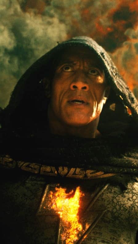 ドウェイン・ジョンソンのインスタグラム：「As promised, our world premiere @blackadammovie trailer.   This passion project has become my DNA and the hierarchy of power in the DC Universe will change.   The world needed a hero.  It got BLACK ADAM⚡️   Rage.   #ManInBlack #JSA  @SevenBucksProd @flynnpictureco  @WBPictures @DCComics」