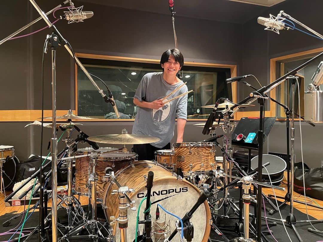 Kaitoさんのインスタグラム写真 - (KaitoInstagram)「rec🥁🥁🥁  new setting  お楽しみに #canopus  #canopusdrums  #wincent #wincentdrumsticks」6月8日 23時53分 - kaito_0413