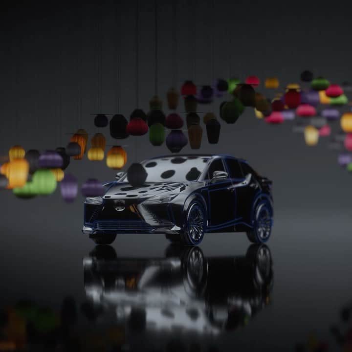 Lexus USAのインスタグラム：「Germane Barnes’ (@gmane16) second iteration of ON/ an electrified immersive installation celebrates the all-new #LexusRZ and unveils its partnership with lighting design studio @aqua_creations at Lexus’ Sparks of Tomorrow during #MilanDesignWeek   Digital artwork by @stracknl   #LexusElectrified #MilanDesignWeek」