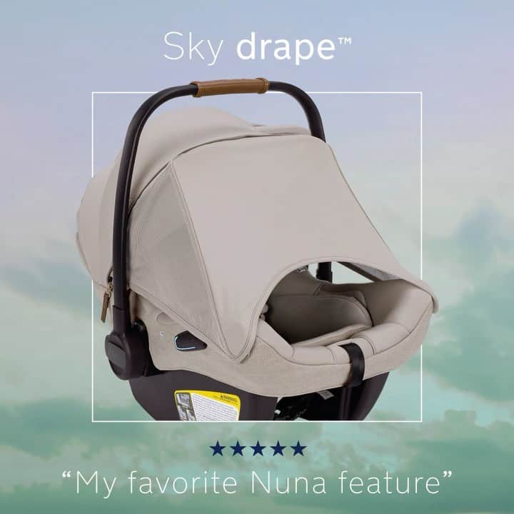 nunaのインスタグラム：「Say hello to Sky drape™!! It's the same great built-in feature parents rave about and babies love, now with a brand new name!   You can find our "need that" Sky drape™ on select Nuna infant car seats and strollers:  ☁️ PIPA™ lite rx  ☁️ PIPA™ rx ☁️ PIPA™ lite lx ☁️ PIPA™ ☁️ DEMI™ grow  ☁️ TAVO™  💬 What do you think about the new name?! Tell us in the comments!」